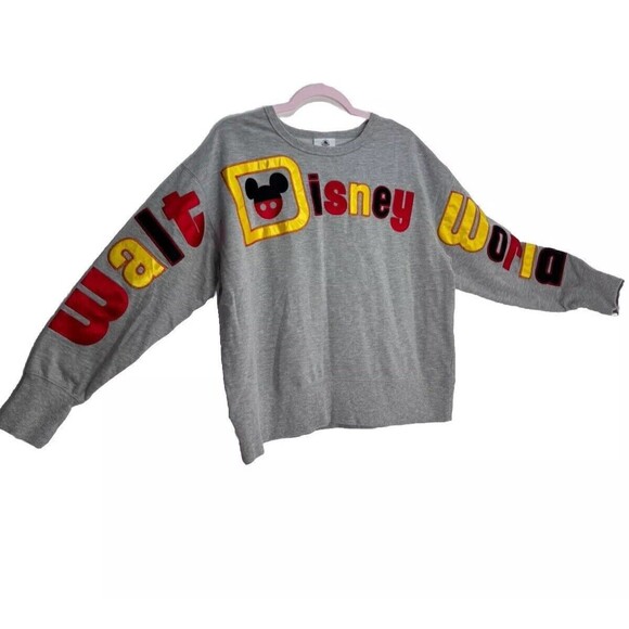Disney Parks Walt Disney World Big Spellout Women’s Sweatshirt L Jersey Style - Picture 1 of 5